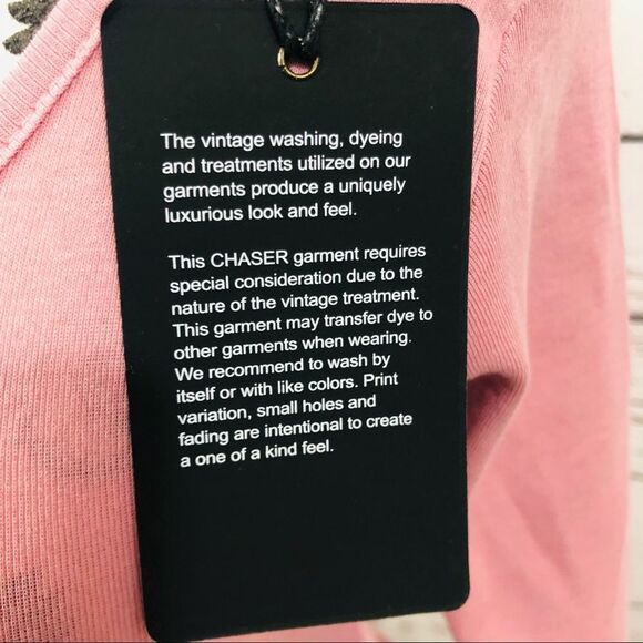 Chaser Cropped Wide Neck Long Sleeve Cotton T-Shirt Stretchy Fitted Pink XS - Picture 3 of 7